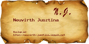 Neuvirth Jusztina névjegykártya